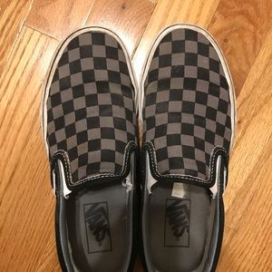 BLACK AND GRAY CHECKERED VANS